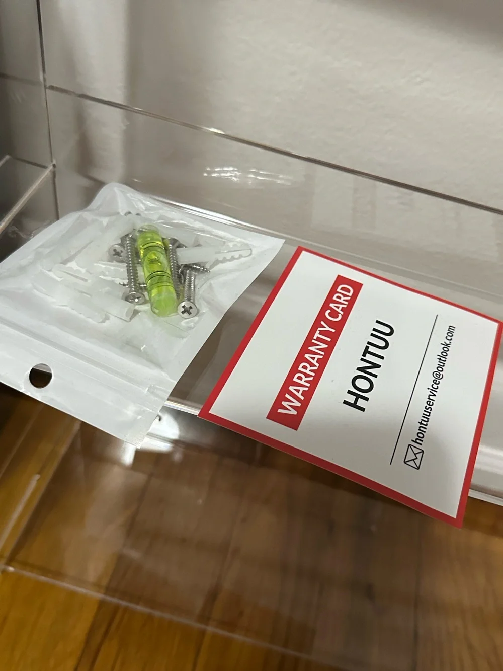 HONTUU x2 Acrylic Organizer with Mounting Hardware - Clear wall display shelves